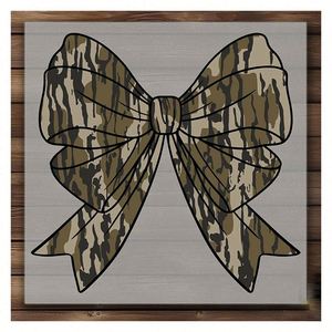 Custom Camouflage Bow Heat Transfer Sticker Plastisol Ink DTF Designs for Kids T-Shirts Ready to Press for Pillows - Product Image 1