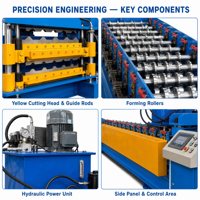 Machine de laminage à froid à double couche robuste pour tôles d'acier de 0,3 à 0,8 mm d'épaisseur, machine à fabriquer des tuiles trapézoïdales et ondulées