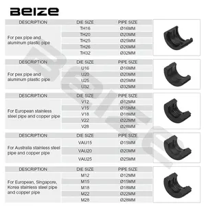 Outil de sertissage pour tubes PEX et en acier inoxydable, mâchoires universelles avec matrices de sertissage TH/V/U/M/<span class=keywords><strong>VAU</strong></span>, outil de serrage pour plomberie, matrices M - Product Image 4