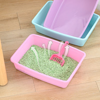 Usine directe en plastique chat litière bassin ouvert conception pour chat toilette fournitures pour animaux de compagnie en gros