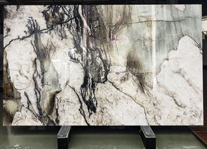 Revestimiento de Pared con Retroiluminación de Cuarzo Cristalino <span class=keywords><strong>Laguna</strong></span> con Fondo de Mármol Tiffany, 20 mm 30 mm, Encimera de Baño, Azulejo de Pared con Diseño de Libro - Product Image 2