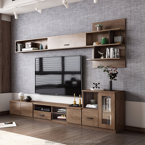 Meuble <span class=keywords><strong>TV</strong></span> moderne en bois avec base flottante et éclairage LED, unité <span class=keywords><strong>TV</strong></span> pour le salon, meuble <span class=keywords><strong>TV</strong></span> mural, meubles de salon - Product Image 6