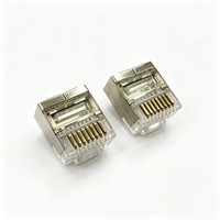 Conector Modular RJ45 E-HONG 8P8C CAT5e FTP Blindado Plateado de Cuerpo Corto para Cableado LAN Compacto de 24-26 AWG OEM ODM