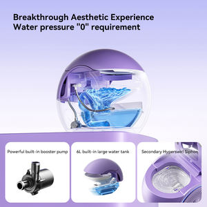 Modern Smart <strong>Toilet</strong> Heated Bidet Seat Floor Mounted S-trap New Design <strong>Toilet</strong> Set Black <strong>Pink</strong> Intelligent <strong>Toilet</strong> Cover Remote - Product Image 4