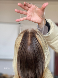 2024 ใหม่มนุษย์ผมมินิวิกผมOmbreไฮไลท์สีบลอนด์T Opperคลิปสําหรับผู้หญิงยุโรปผมผ้าไหมหนังศีรษะT OpperสําหรับThinningผม - Product Image 3