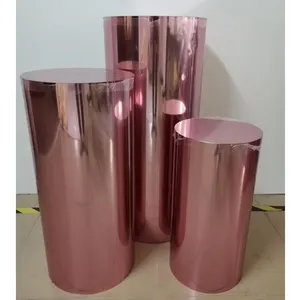 Wedding birthday party decoration rose gold mirrored round acrylic cake display pedestals