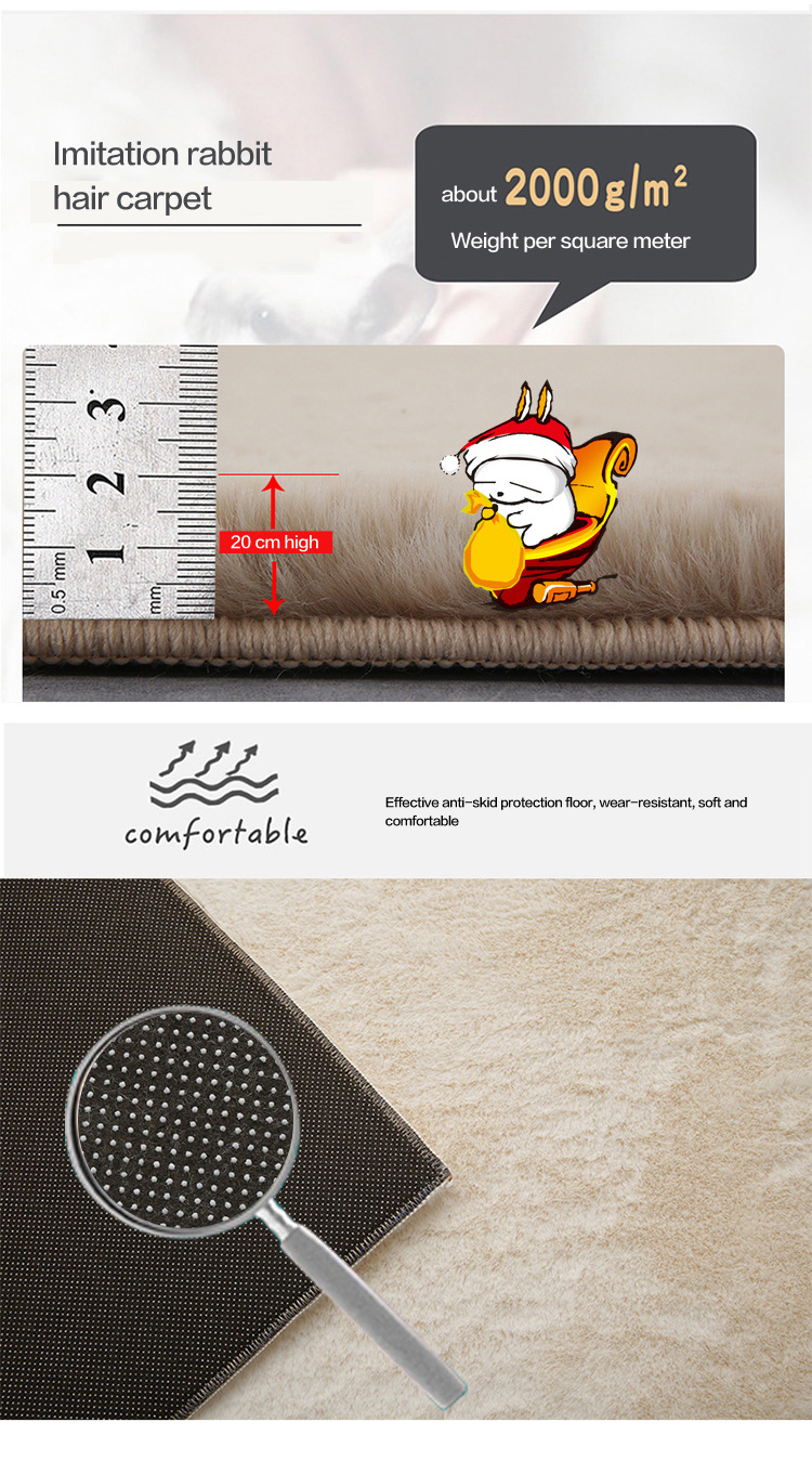 non slip plush shaggy faux rabbit fur carpet and rugs