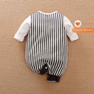 Combinaison Bébé Unisexe en Coton Rayé Motif Animaux Mignons pour Automne Hiver – Vente en Gros - Product Image 2