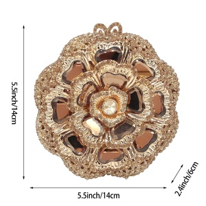 Bolso de Noche Elegante con Pedrería Floral para Mujer, Cartera de Cristal con Cadena Desmontable para Bodas, Cócteles y Banquetes - Product Image 2