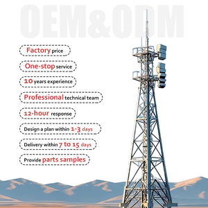 Hochbelastbarer Maßgefertigter Telekommunikations-Winkelstahlturm Kohlenstoffstahl Feuerverzinkt für 4G/5G-Antennen - Product Image 3