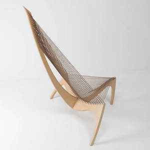 Fauteuil de salon en bois massif en forme d'<span class=keywords><strong>harpe</strong></span>, style nordique, fauteuil inclinable de détente, canapé de loisirs en <span class=keywords><strong>corde</strong></span> - Product Image 6