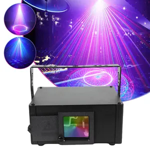 WUZSTAR ไฟเลเซอร์เครื่องฉายลำแสง Rgb แบบขับเคลื่อนด้วยตัวเอง,4D รูปแบบภาพเคลื่อนไหวไฟ Led ดีเจดิสโก้โคมไฟปาร์ตี้สำหรับไนท์คลับ KTV