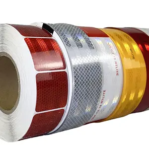 High Intensity Manufacturer Red White Reflector Sticker Materials Car Safety Roll Trucks Reflective Tape For Auto Vehicles