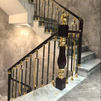 Balustrade décorative personnalisée en aluminium de luxe au design européen pour escalier d'hôtel