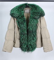 OFTBUY Damen Winter Daunen jacke Warmweiß Loose Fit Big Natural Real Fox Pelz kragen Leichter Mantel Kurze Länge