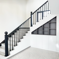 Rampe d'escalier noire effet soie 22 mm, adaptée aux balustrades d'escalier intérieures de villas et d'appartements