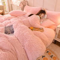 Ensemble de literie de luxe couette rose duvet jupe duvet ensembles de literie collections de draps de lit 4 pièces vente en gros