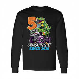 Camiseta de manga larga Monster Truck Dinosaur para niños de 5 años, Rawr, tengo 5 años desde 2020 - Product Image 2