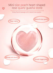 Cristal natural al por mayor 40mm cuarzo rosa corazón Gua Sha piedra para regalos pulido - Product Image 3