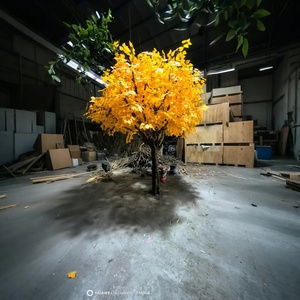 ต้นไทรสีเหลืองทองเทียมขนาดใหญ่สำหรับตกแต่งในร่ม/กลางแจ้ง-ต้นไทรปลอมเหมือนจริงสำหรับบ้านสำนักงานโรงแรมสวน - Product Image 4