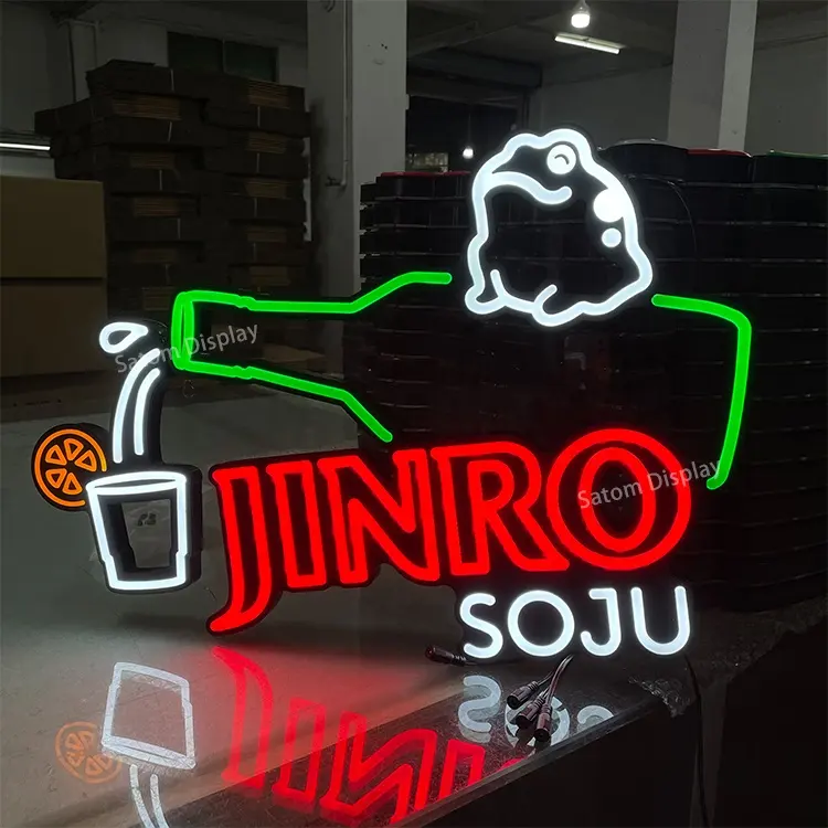 Outdoor Advertising Bar Neon Sign Lighted Neon Beer Sign Store Front Custom