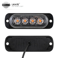 Super Bright 4led 12-24v Avertissement Stroboscopique Lumières Accessoires De Lumière De Voiture Pour Camion Véhicule Flash Côté Marqueur Led Lumières