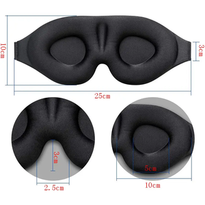 Masque de sommeil occultant de haute qualité, masque de nuit anti-lumière 3D profilé, <span class=keywords><strong>bandeau</strong></span> doux ajustable gris - Product Image 5