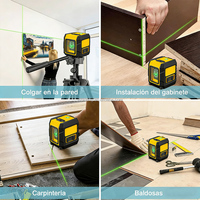 Niveau laser rotatif professionnel avec ligne verte à 2 points, auto-nivelant, lignes croisées et verticales pour la construction