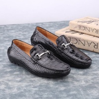 Sepatu Pria Kulit Buaya 100%, Hitam, Sepatu Bean Serbaguna, Sepatu Kasual, Tersedia, Harga Spesial