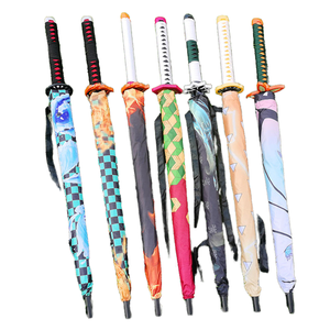 Dessin animé japonais à long manche Paraguas samouraï épée soleil golf parapluie coupe-vent pluie parapluie Katana parapluies - Product Image 1