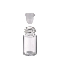 Flacon en verre pharmaceutique transparent de petite taille personnalisé, 1 ml, 1,5 ml, 2 ml, 3 ml, 4 ml, vente chaude, avec bouchon en plastique noir