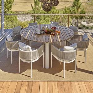 Ensemble table et chaises en rotin d'extérieur 6 places, résistant à l'eau, style scandinave moderne, pour patio, cour et balcon - Product Image 3