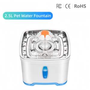 Bebedero Inteligente para Mascotas de Acero Inoxidable de 2.5L con LED, Dispensador de Agua Portátil Recargable para Gatos, 3 Modos de Flujo, Artículos para Mascotas - Product Image 1