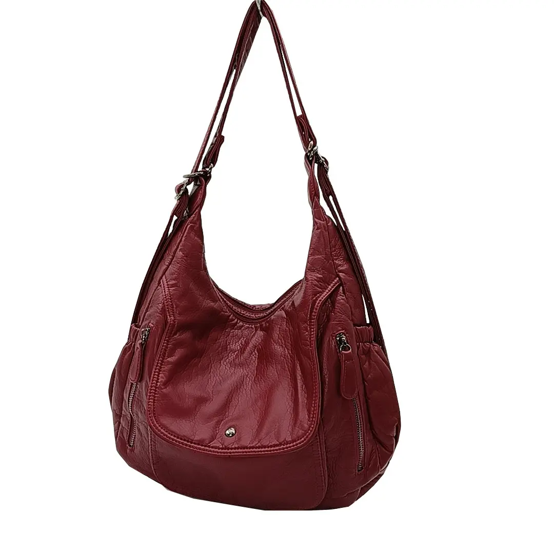 Big Pocket Women's Backpack Fashion Retro women's messenger bags PU Polyester Wear-resistant leather messenger bag