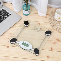 Báscula Digital de Peso Corporal de 180 kg con Pantalla LCD, Báscula Electrónica para el Hogar, Vidrio Templado, Material Plástico Personalizable OEM