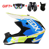 Casque de motocross, casque de moto tout-terrain pour adulte, coque en ABS, doublure et visière amovibles