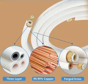1/2 HVAC aire acondicionado aislado tubo de cobre/aire acondicionado aislamiento de tubería de cobre
