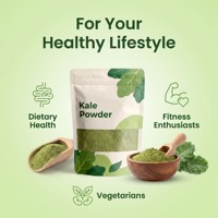 Polvo de Kale Orgánico Sin OMG HALAL, Grado Alimenticio, Venta al Por Mayor, 24 Meses de Vida Útil para Bebidas