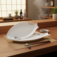 Fabriek Oem Ontwerp 15.5 Inch Grote Vis Vorm Melamine Restaurant Borden