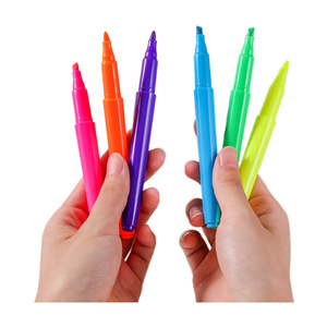 Lot de surligneurs en plastique multicolores personnalisés en gros, marqueurs pastel multicolores pour usage scolaire, emballage en vrac - Product Image 3