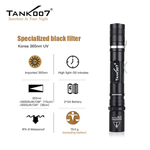 Tank007 AA02 Lampu Senter Blacklight <span class=keywords><strong>CSI</strong></span> Investigasi Tempat Kejadian Perkara Forensik LED UV Curing 365nm Senter UV Isi Ulang - Product Image 3