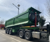 Semi-remorque benne basculante en acier à 3 essieux de 60 tonnes avec vérin hydraulique et pneus neufs 12R22.5