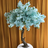BL-AT33 Königsblauer Kirschblüten-Tischbaum mit Blumenständer für Hotel-Ballsaal, Empfangstisch, Zeremonie und Eventdekoration