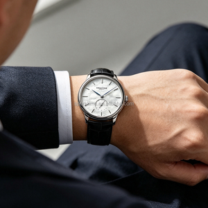 Reloj de Hombre Directo de Fábrica con Esfera Blanca Texturizada, Segundero Pequeño, Correa de Cuero, Reloj de Negocios para Vendedores Online - Product Image 5