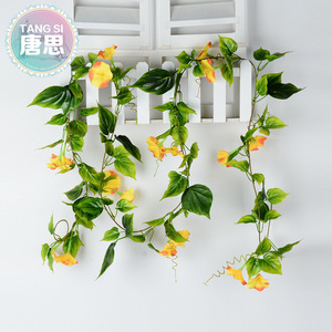 Guirlandes de fleurs artificielles Tang Si 2,2 m, plantes décoratives artificielles de type Morning Glory pour la décoration murale intérieure et extérieure - Product Image 3