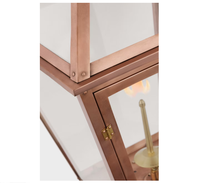 Lanterne de poteau extérieure en cuivre faite à la main avec verre transparent, style vintage, résistante à la rouille, étanche, à gaz, pour jardin, cour, villa