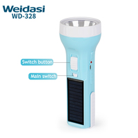 Lampe torche à LED rechargeable solaire, lampe de secours avec éclairage avant et latéral