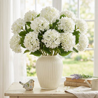 Nouveau Bouquet d'hortensias en soie imprimé en 3D haute simulation, 3 feuilles, 96 pétales, fleurs artificielles modernes, couleur/taille personnalisables pour mariage