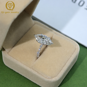 แหวนเพชรทรงมาร์คีส์เพาะเลี้ยงในห้องปฏิบัติการ รับรองโดย IGI ทองคำขาว 18K สี D ความสะอาด VVS1 สไตล์หรูหรา ของขวัญเครื่องประดับแต่งงานสำหรับเธอ - Product Image 4
