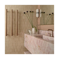 Newstar lavabo de salle de bain moderne meuble en pierre de marbre évier en onyx rose lavabo en marbre rose